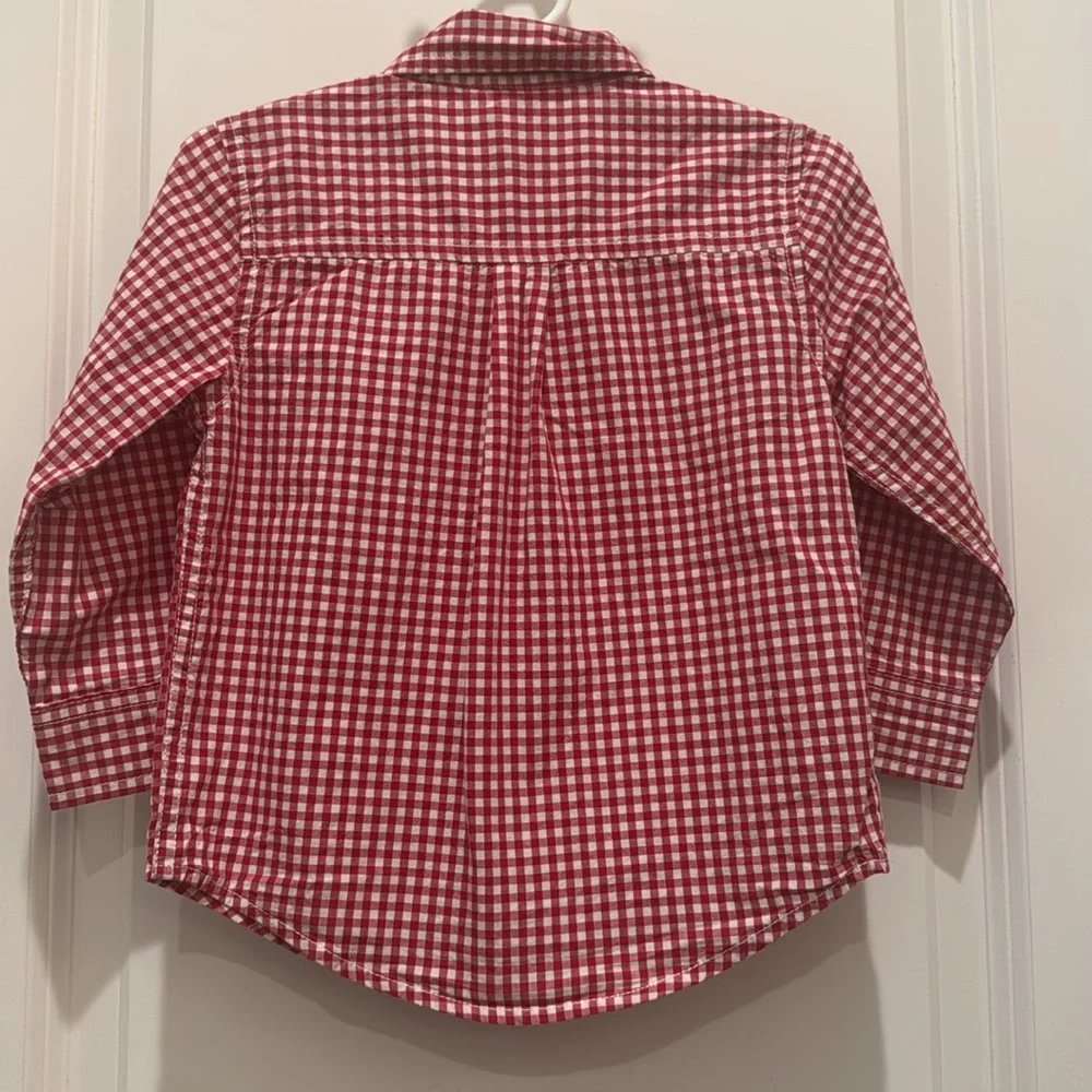 Gymboree 18-24mo baby red and white gingham button down